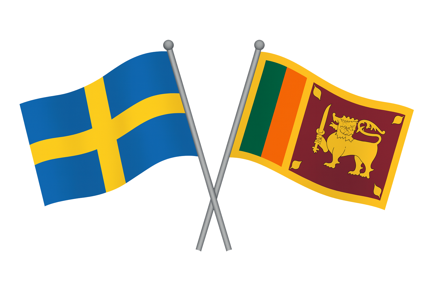Sweden and Sri Lanka flags